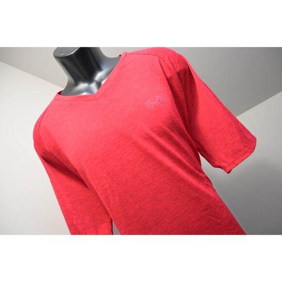 Under Armour Gym Shirt The Tech Tee Marled Red Athletic Mens Size 3XL - Picture 2 of 7